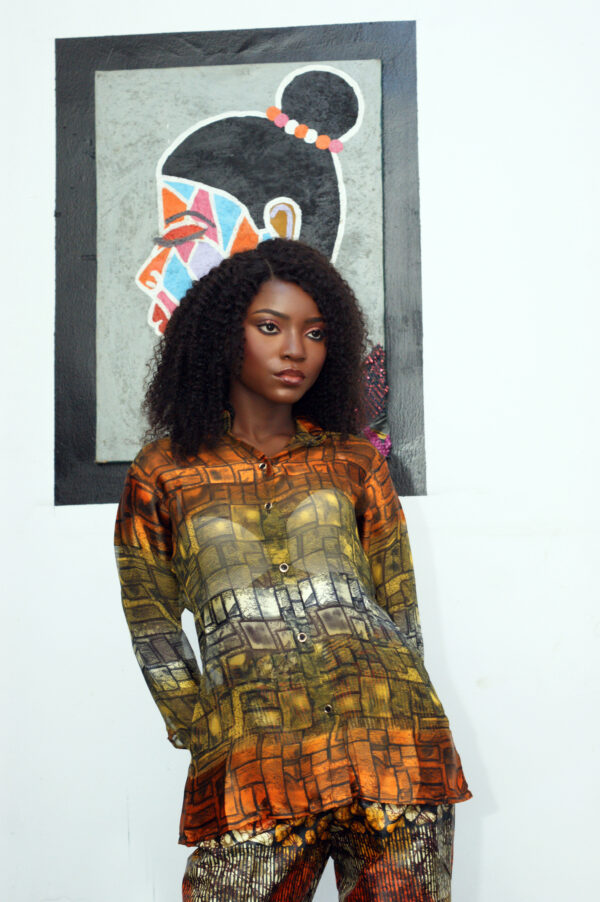 FIZ 2-Piece Set (Ankara & Chiffon – Green