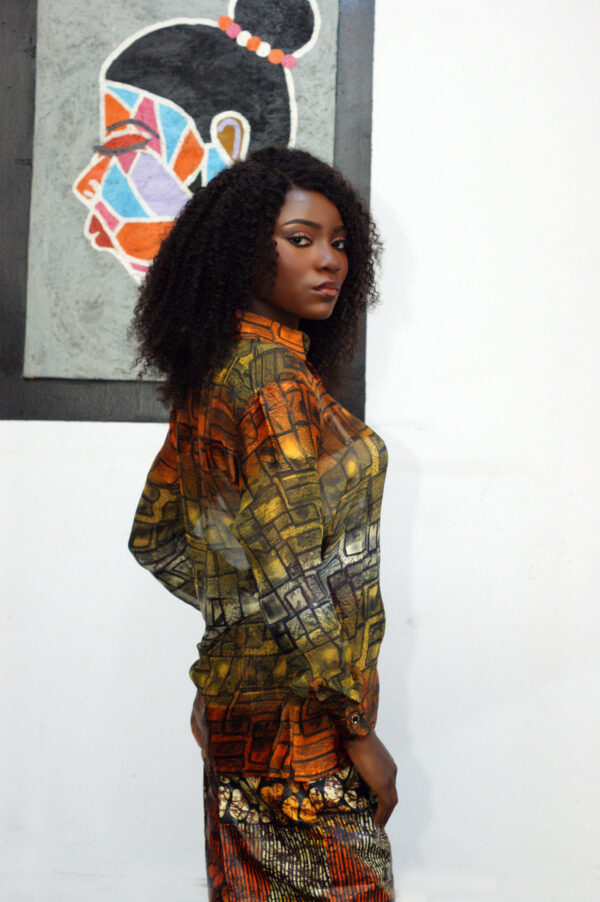 FIZ 2-Piece Set (Ankara & Chiffon – Green