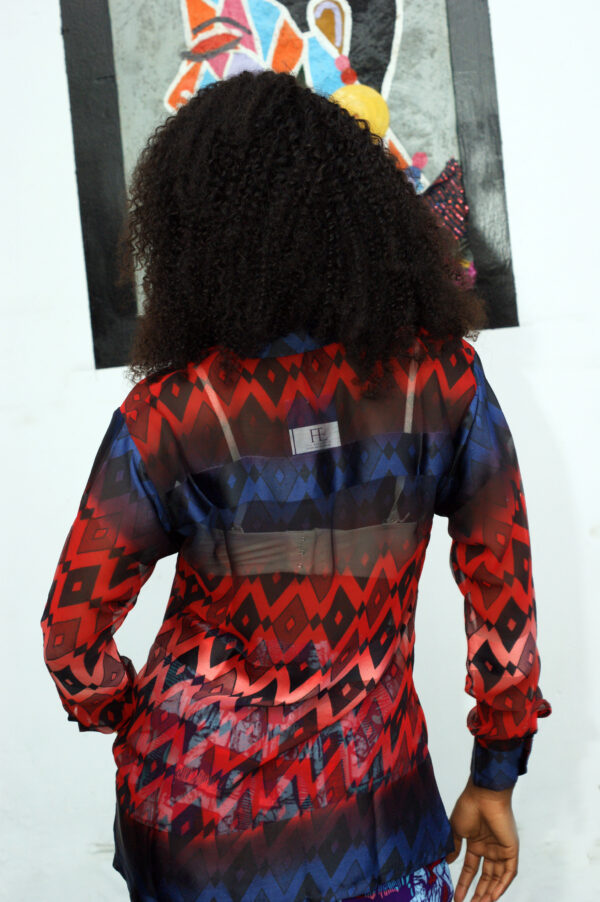 FIZ 2-Piece Set (Ankara & Chiffon – Blue