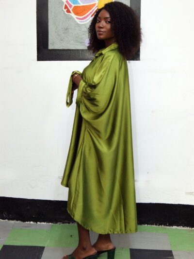 FIZ Olive Luxe Hi-Low Shirt Dress - Image 3